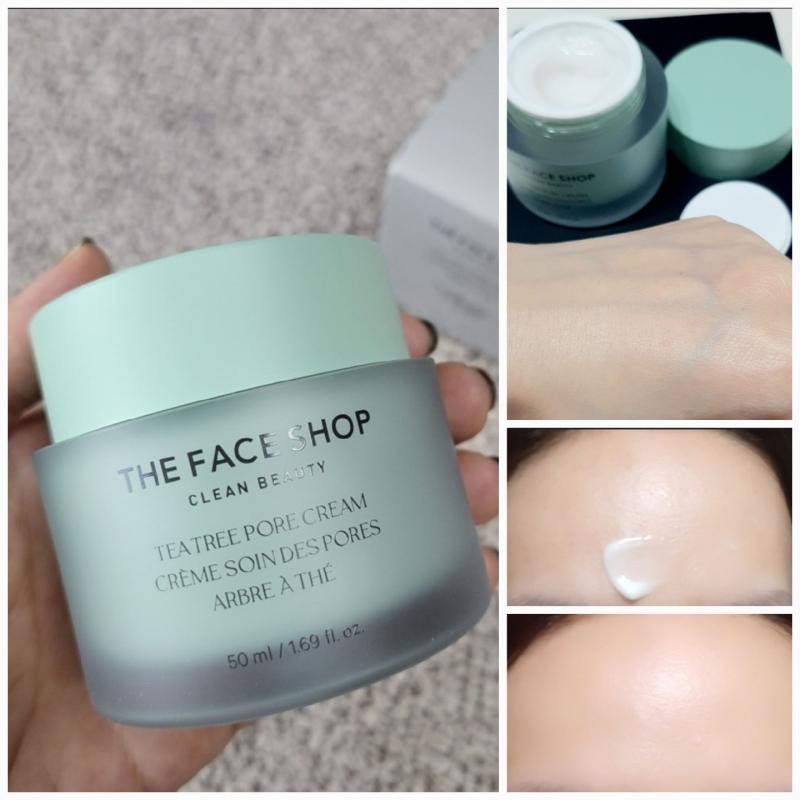 Kem dưỡng Tràm Trà ngừa mụn se lỗ chân lông Tea Tree Pore Cream The Face Shop 50ml