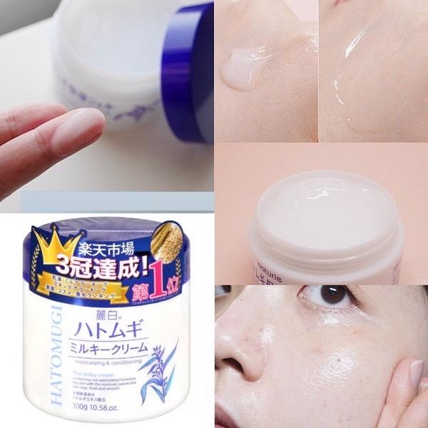 Kem dưỡng trắng da, se khít lỗ chân lông chiết xuất hạt ý dĩ Hatomugi Moisturizing & Conditioning The Milky Cream