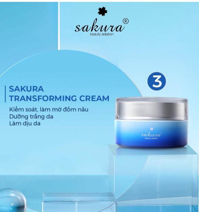 Kem làm mờ nám tàn nhang Sakura Transforming Cream
