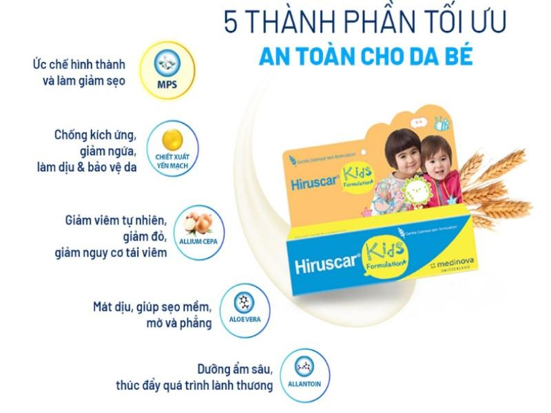 Kem liền sẹo Hiruscar Kids cho Bé