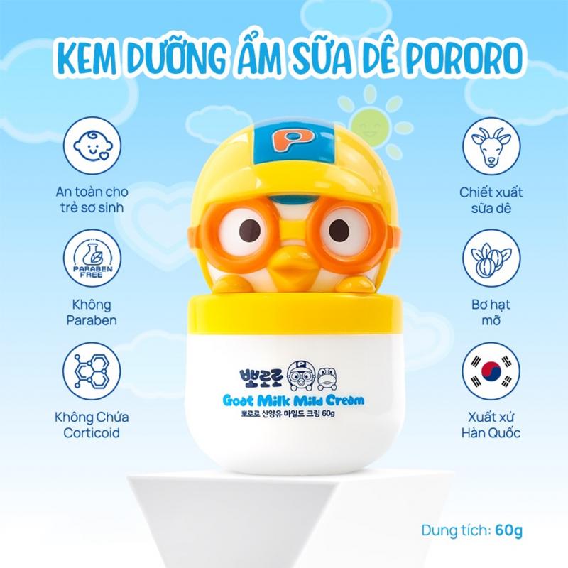 Kem nẻ dưỡng ẩm da cho bé Pororo Goat Milk Mild Cream