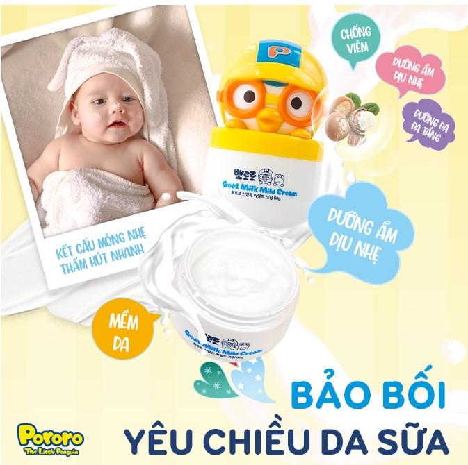 Kem nẻ dưỡng ẩm da cho bé Pororo Goat Milk Mild Cream