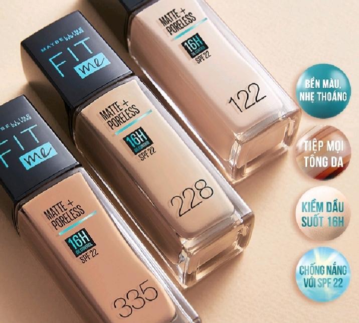Kem nền mịn nhẹ kiềm dầu Fit Me Maybelline New York Matte Poreless Foundation