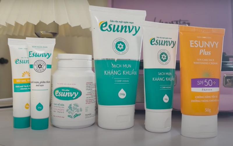 Routine cho da mụn với bộ sản phẩm Esunvy