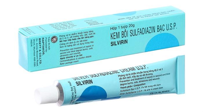 Kem trị bỏng Silvirin SULFADIAZINE bạc U.S.P