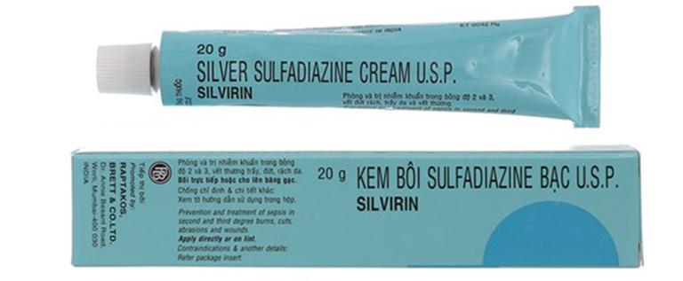 Kem trị bỏng Silvirin SULFADIAZINE bạc U.S.P