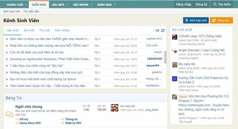 Website của Kênh Sinh Viên