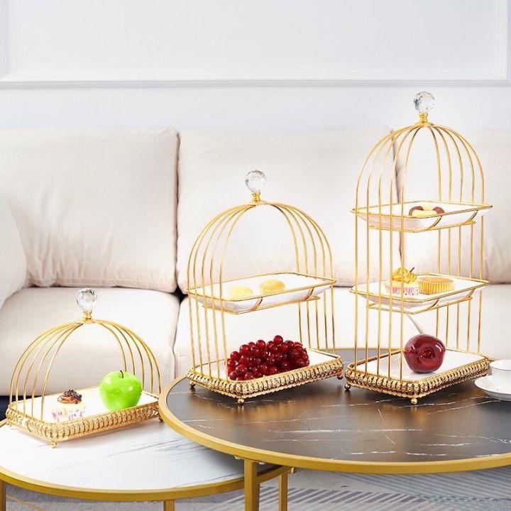 Khay đựng bánh kẹo hoa quả hình lồng chim