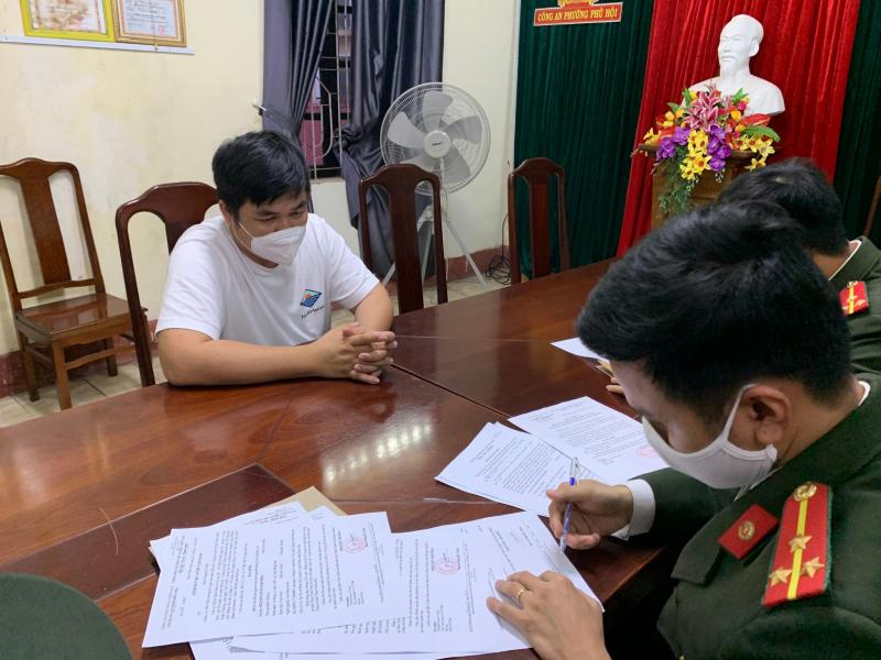 Nguyễn Xuân Trường tại Cơ quan điều tra (Ảnh: Báo Thanh niên)