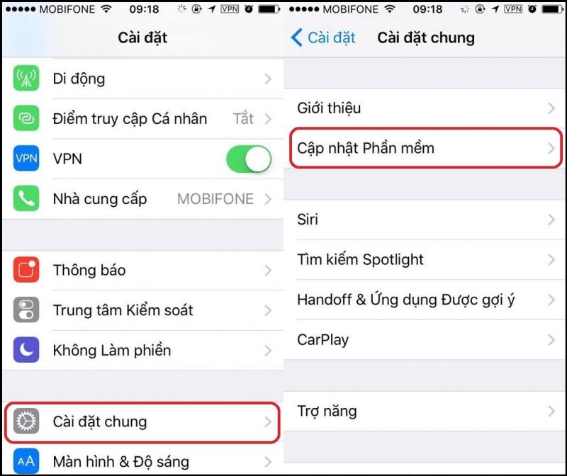 Cập nhật phần mềm Hệ điều hành mới nhất khi có thể