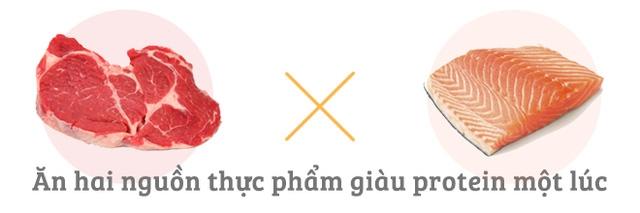 Không được ăn hai nguồn thực phẩm giàu protein một lúc