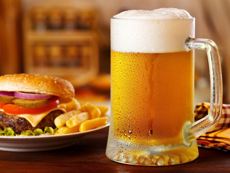Không uống bia và harmburger