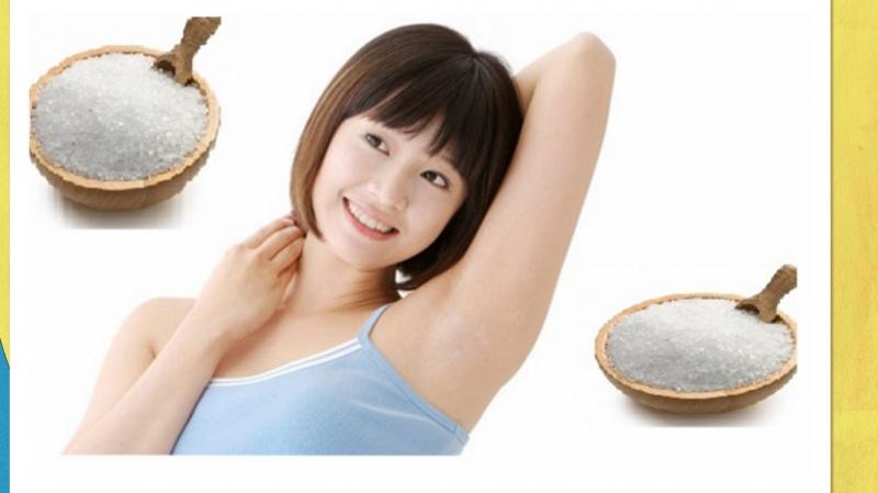 Khử mùi cho vùng da dưới cánh tay bằng muối