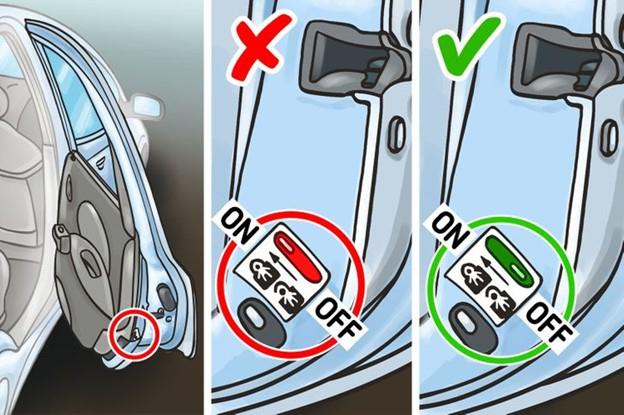 Kiểm tra khóa trẻ em trước khi lên taxi