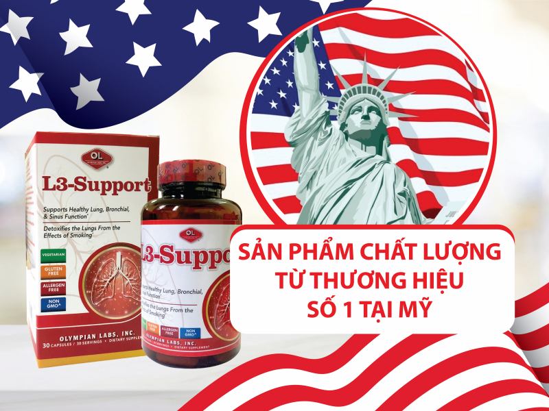 Viên uống hỗ trợ chức năng phổi, phế quản và xoang Olympian labs L3 Support