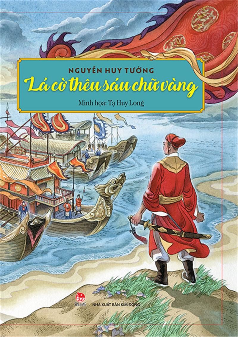 Lá cờ thêu sáu chữ vàng