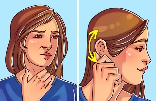 Làm dịu cổ họng ngứa rát bằng cách gãi tai