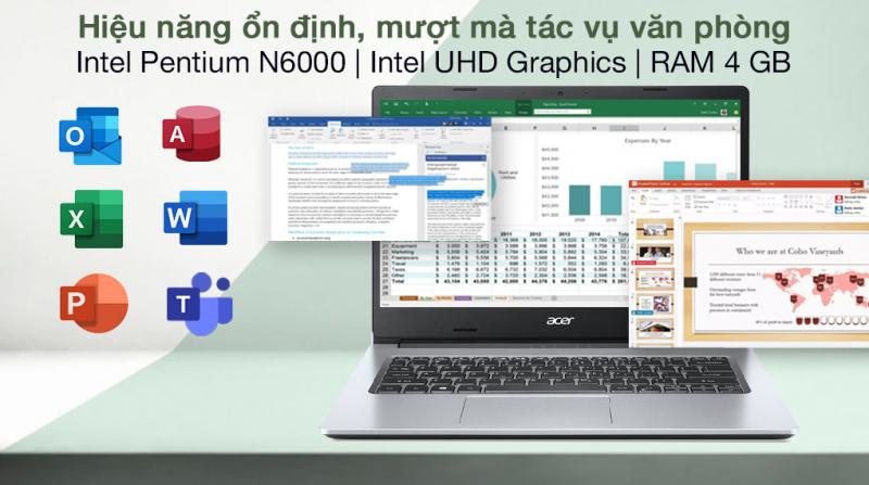 Laptop Acer Aspire 3 A314 35 P6NC N6000/4GB/512GB/Win11 (NX.A7SSV.006)