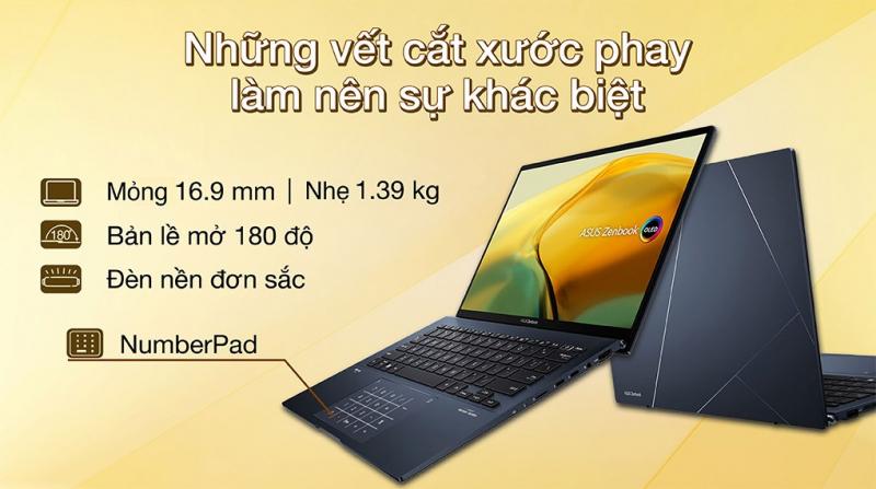 Laptop Asus Zenbook 14 OLED UX3402ZA i7 1260P/16GB/512GB/Cáp/Win11 (KM221W)