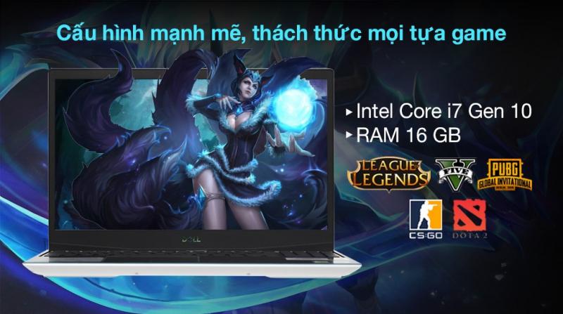 Laptop Dell Gaming G3 15 i7 10750H/16GB/512GB/6GB GTX1660Ti/120Hz/Win10 (P89F002BWH)