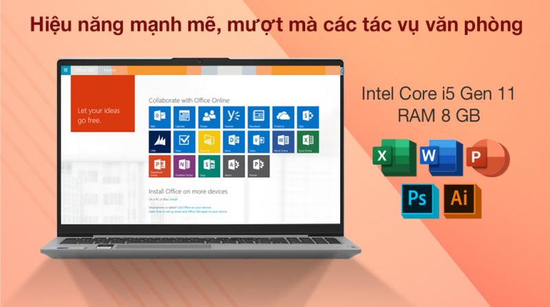 Laptop Lenovo Ideapad 5 15ITL05 i5 1135G7/8GB/512GB/2GB MX450/Win10 (82FG00P5VN)