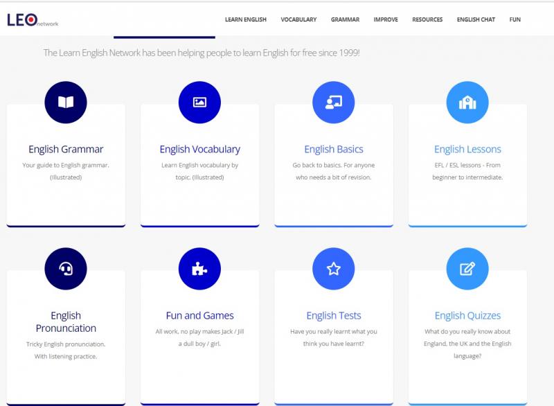 Trang web học tiếng Anh free Leo Network