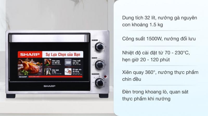Lò nướng Sharp EO-A324RCSV-ST(32L)
