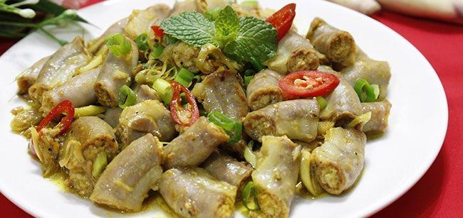 Lòng lợn xào sả ớt