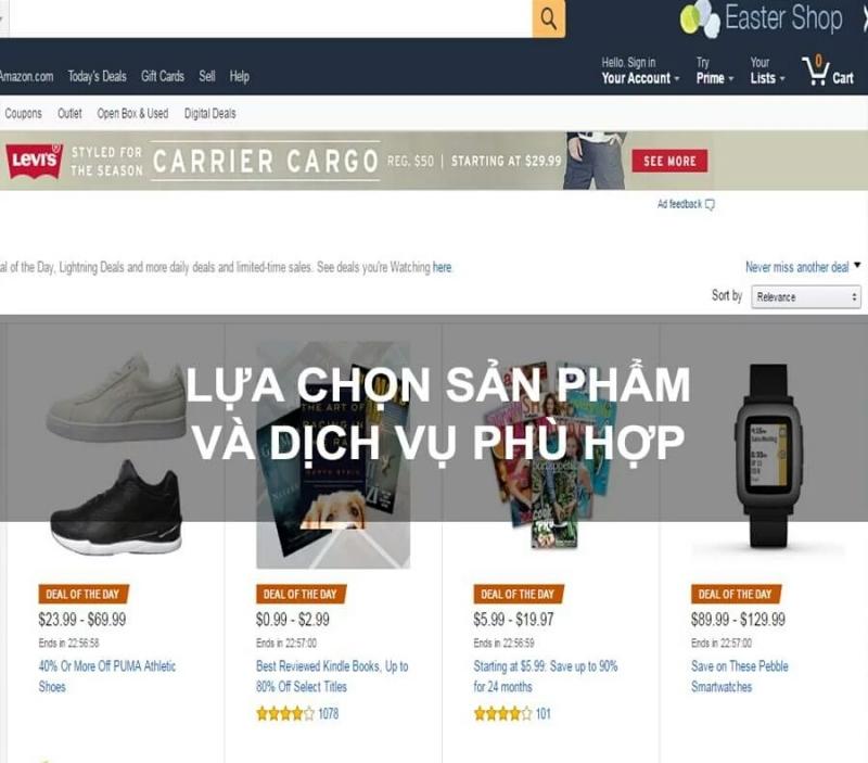 Lựa chọn sản phẩm và dịch vụ phù hợp