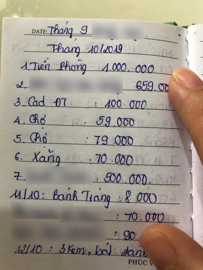 Luôn ghi chép cụ thể các khoản chi tiêu