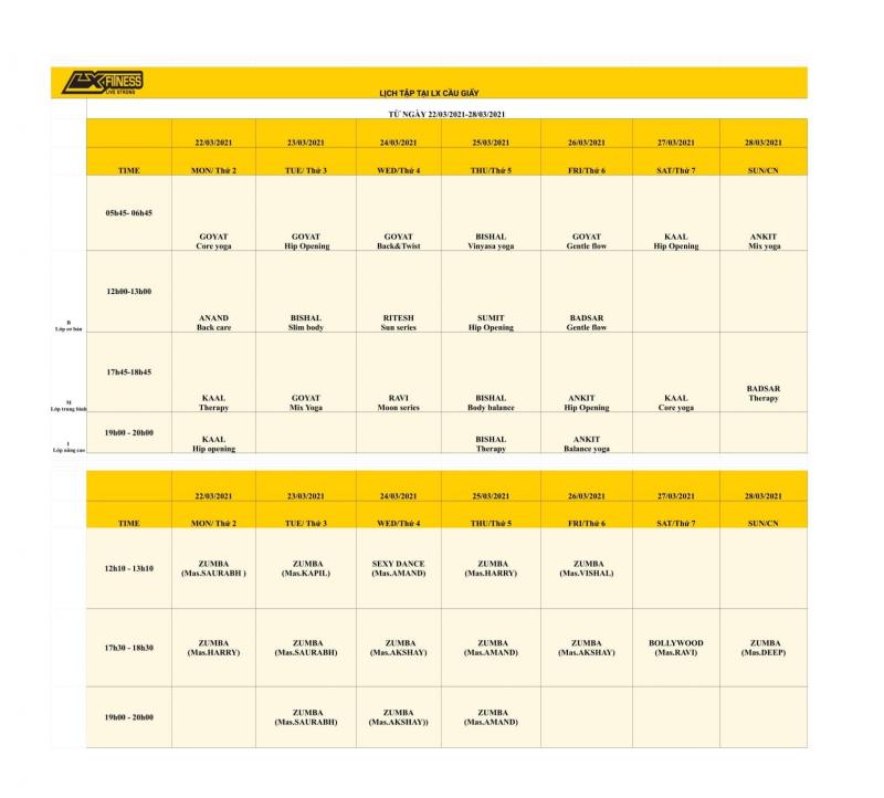 LX Fitness Cầu Giấy