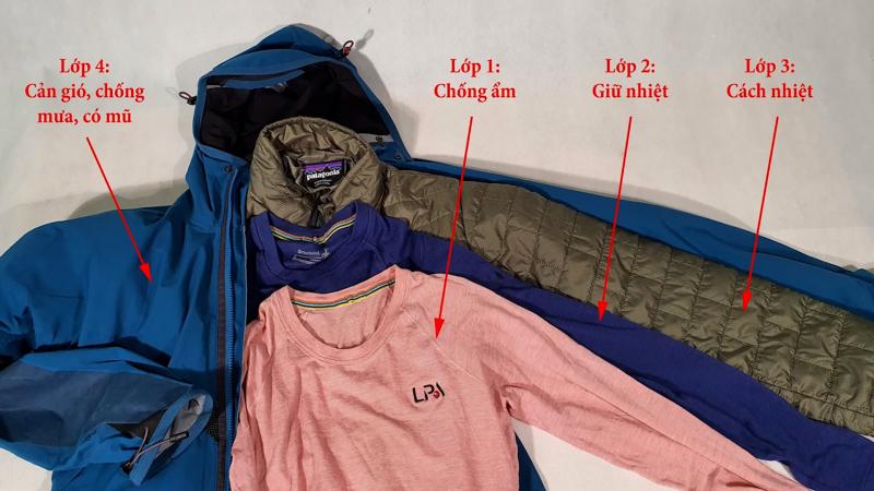 Mặc quần áo nhiều lớp để giữ ấm vào mùa đông