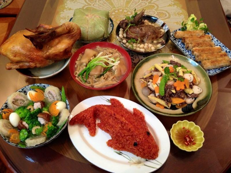 Mâm cỗ mặn cúng ông Táo