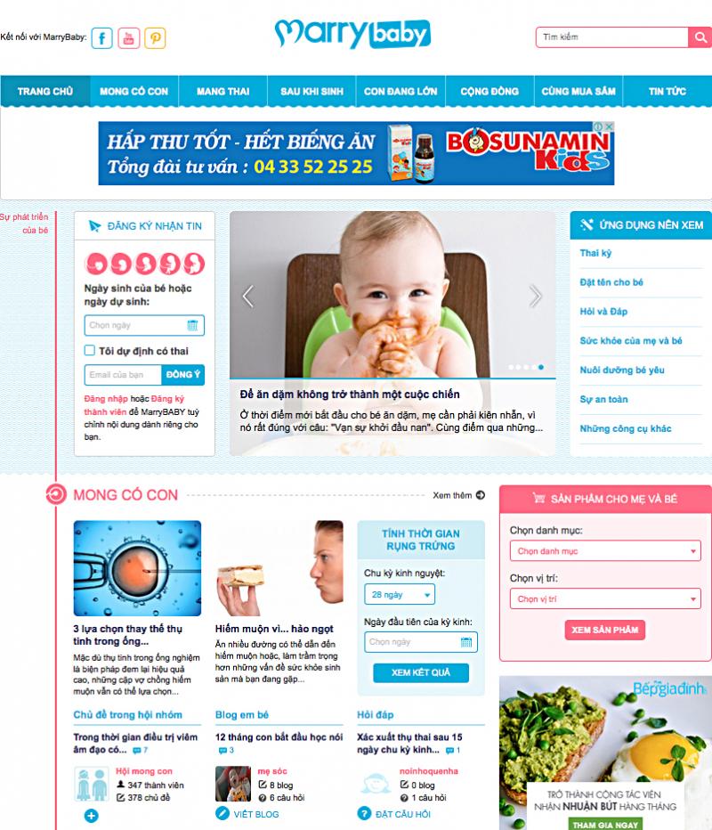 Trang chủ của Marrybaby.vn