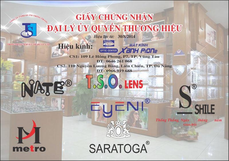 Giấy chứng nhận đại lý ủy quyền thương hiệu Xanh Pione