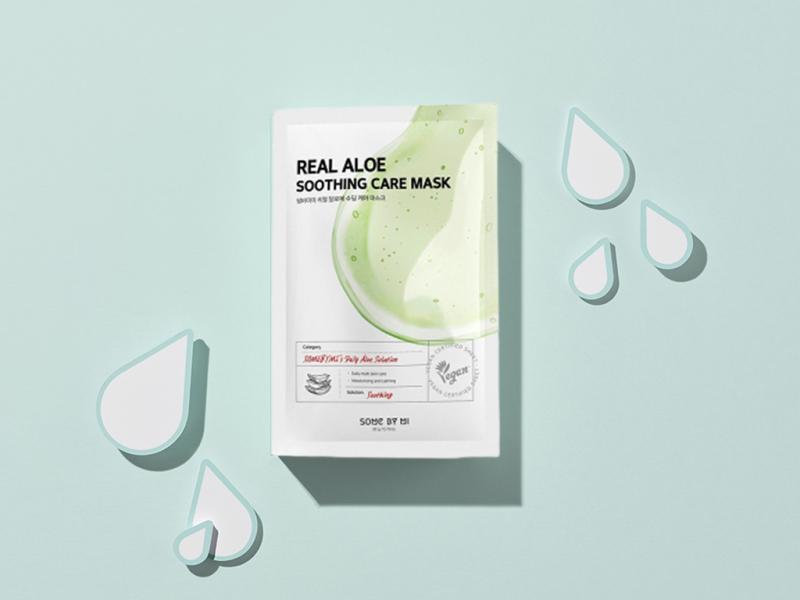Mặt nạ cấp ẩm, làm dịu chiết xuất lô hội Some By Mi Real Aloe Soothing Care Mask 20g - Aloe