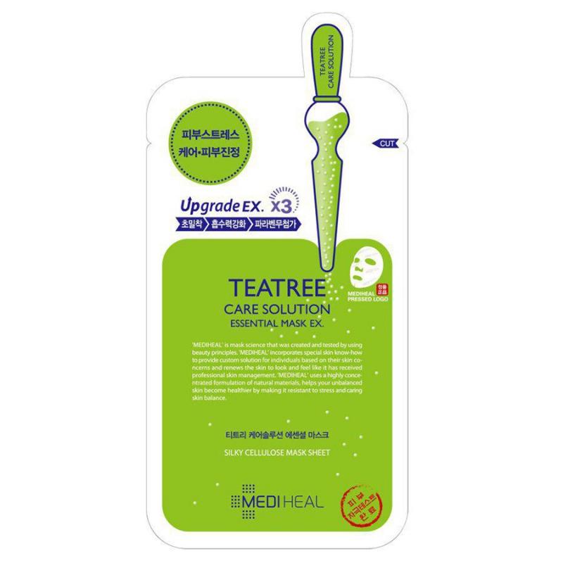 Mặt nạ chứa tinh chất trà xanh ngăn ngừa mụn Mediheal Teatree Care Solution Essential Mask EX
