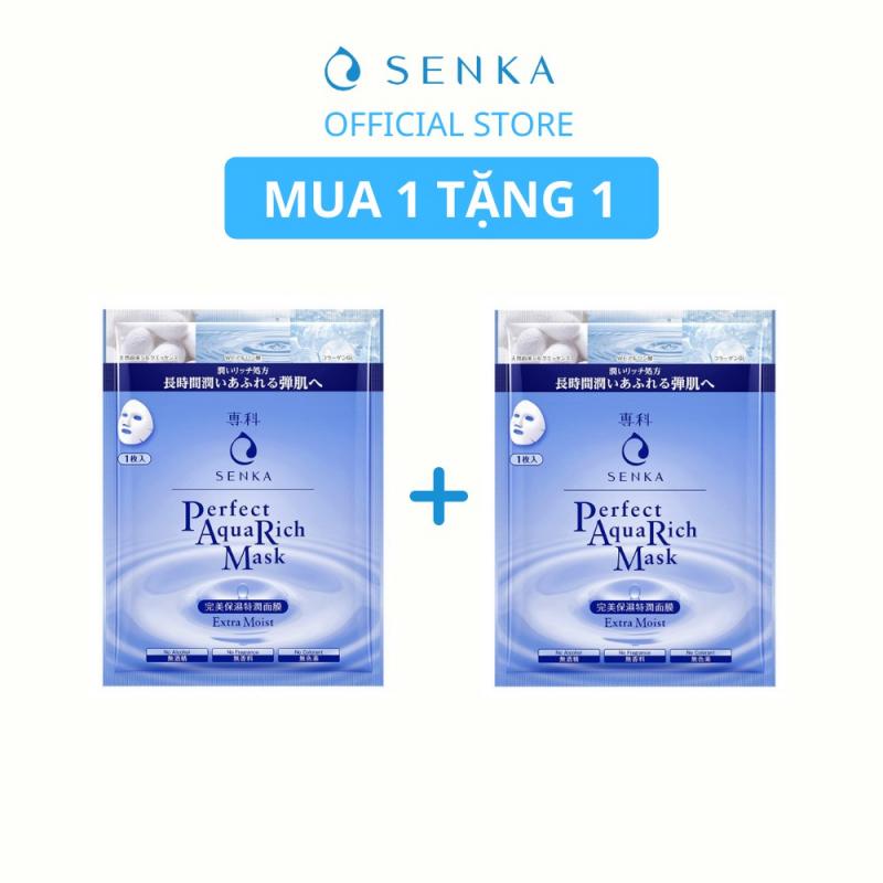Mặt nạ dưỡng ẩm trắng da Senka Perfect Aqua Rich Luminous Moist Mask