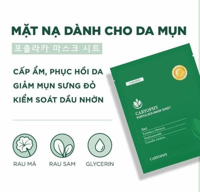 Mặt nạ giảm mụn mờ thâm Caryophy Portulaca Mask Sheet