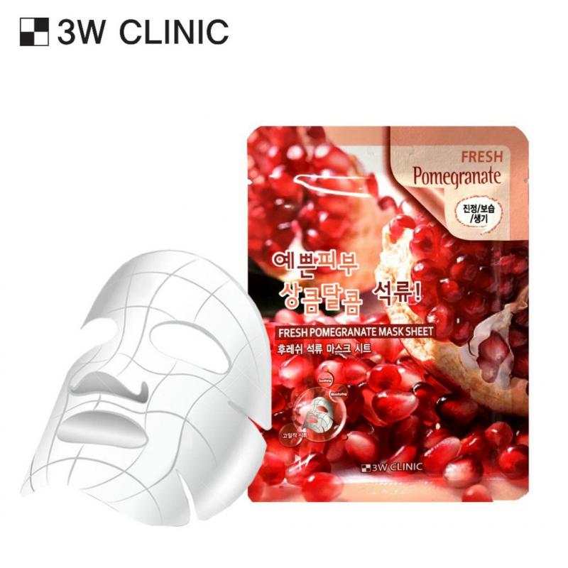 Mặt nạ giấy 3W Clinic dưỡng trắng da dưỡng ẩm chiết xuất từ thiên nhiên Hàn Quốc 23ml