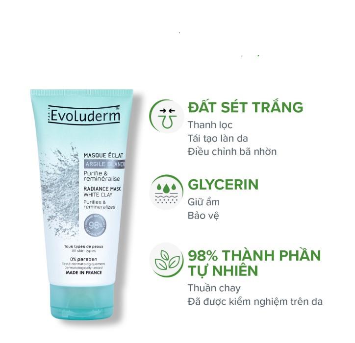 Mặt nạ làm sáng da Evoluderm tinh chất đất sét trắng