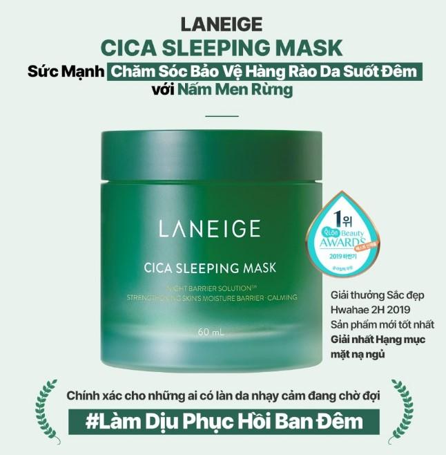 Mặt nạ ngủ phục hồi và nuôi dưỡng da Laneige Cica Sleeping Mask