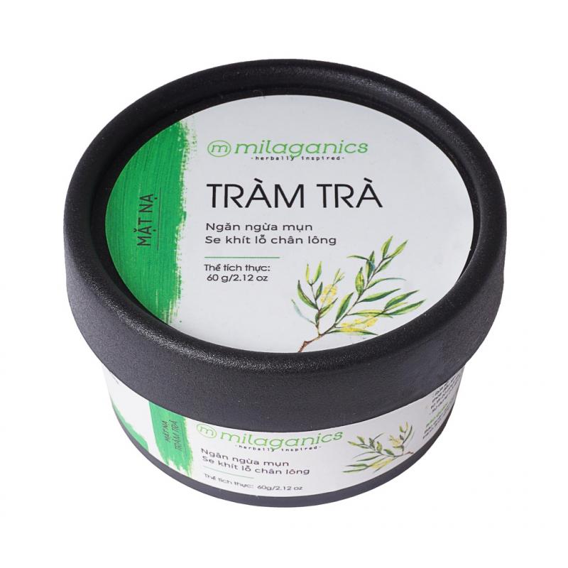 Mặt nạ tràm trà đất Sét ngừa mụn & làm khô vết nhân mụn Milaganics 60g (hũ)