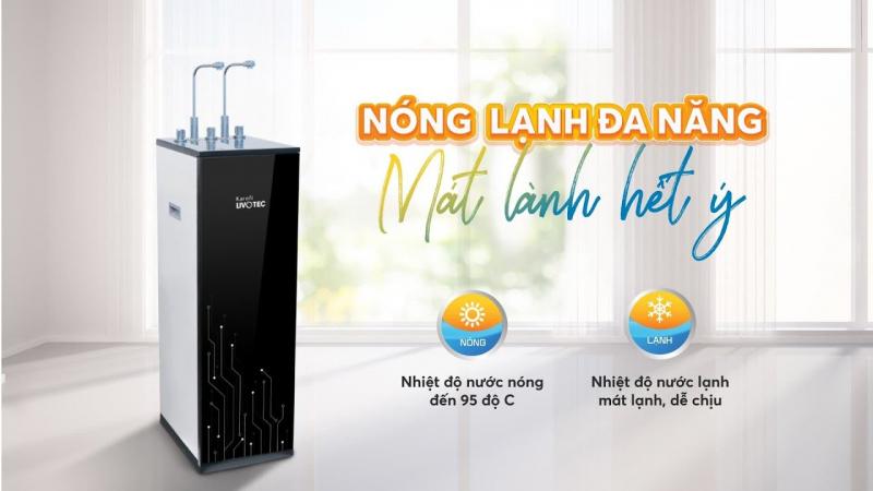 Máy lọc nước nóng lạnh RO 2 vòi 10 lõi Karofi Livotec 612 màng RO