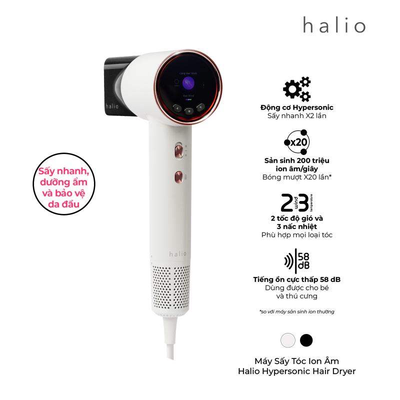 Máy Sấy Tóc Ion Âm Halio Hypersonic - phiên bản Pearl White