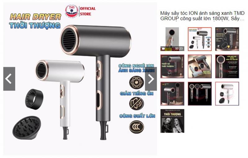 Máy sấy tóc ION ánh sáng xanh TMD GROUP