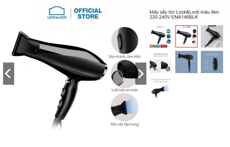 Máy sấy tóc Lock&Lock 220-240V ENA146BLK