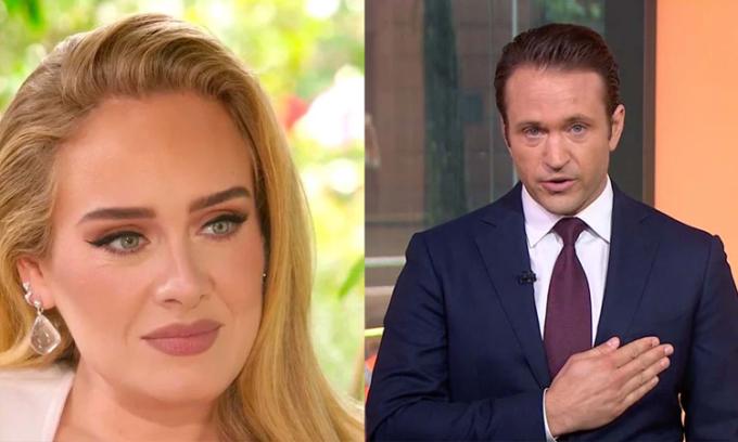 Matt Doran (phải) xin lỗi Adele trên sóng truyên hình. (Ảnh: Seven Network)