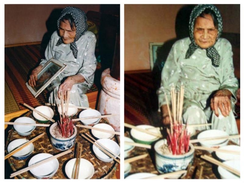 Mẹ thắp nén nhang cúng con liệt sĩ, người đầu bạc tiễn kẻ đầu xanh...