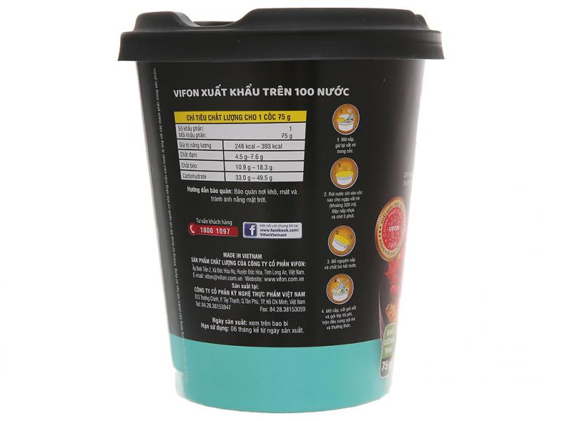 Mì ly trộn tôm cháy tỏi Vifon 75g